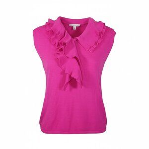 Lucia Lukken Pink Ruffled Knit Top